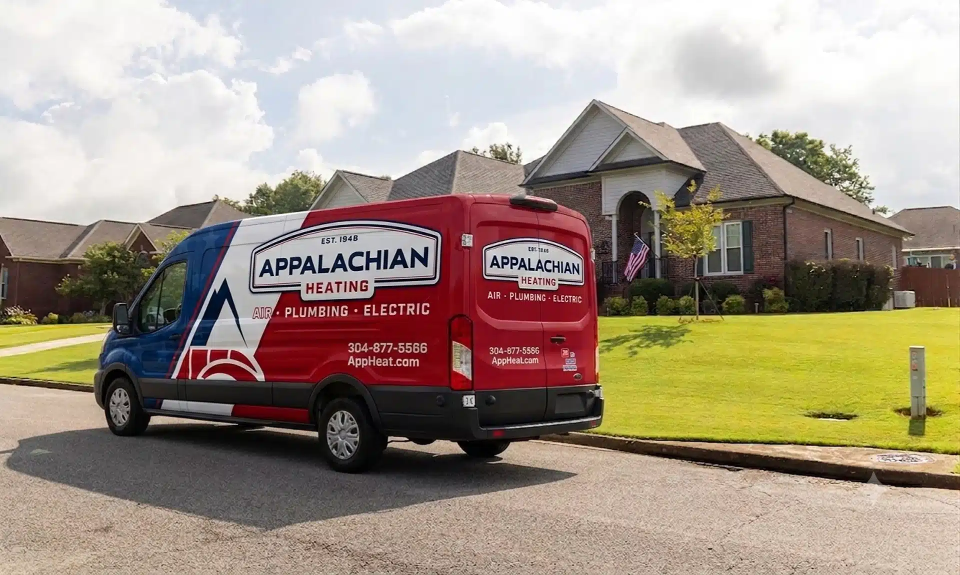 a truck is parked in front of a house